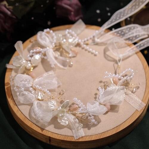 Gold Flower Hair Vine Wedding Tiara Women Headband Handmade Riborn Beaded Crystal Bridal Hair Accessories резинки для волос