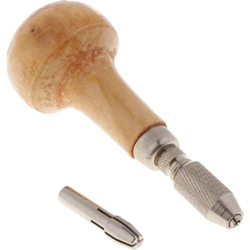 Wooden Handle Pin Vise Vice Hand Drill Rotary Tools for 1.0-2.4mm Bits