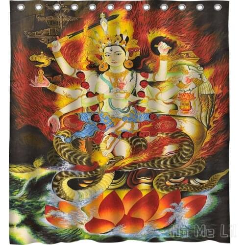 Goddess Durga In Buddhism Design Unique Shower Curtain Bathroom Decor