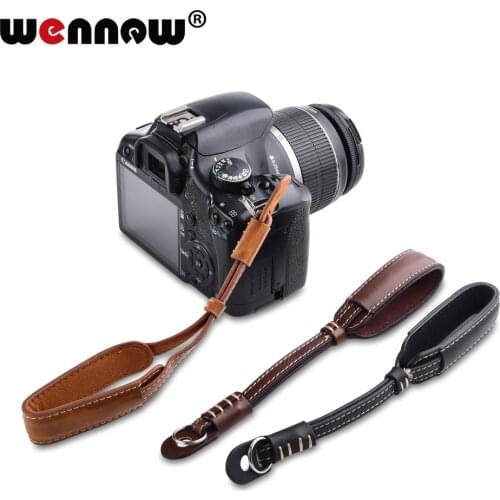 Wennew DSLR Camera Wrist Hand Strap PU Leather Lanyard for Nikon Canon SONY Fujifilm Olympus Panasonic Pentax Black Brown Coffee