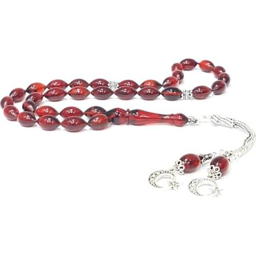 Amber Stone Handmade Rosary with Barley Cutting