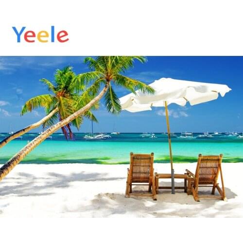 Yeele Summer Beach Coconut Tree Sunbathing Poster Background Photography Baby Wall Props Photographic Backdrop For Photo Studio