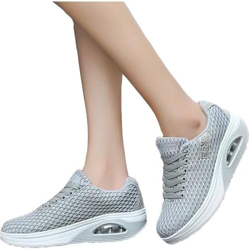 VTOTA Platform Wedges Shoes Air Mesh Lace-Up Women Sneakers Spring Summer Shoes High Heel Women Casual Shoes zapatos mujer G15