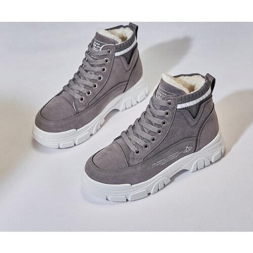 Ladies Casual Shoes Lace-up Fashion Sneakers Platform Snow Boots Winter Women Boots Warm Plush Womens Shoes Zapatos De Mujer