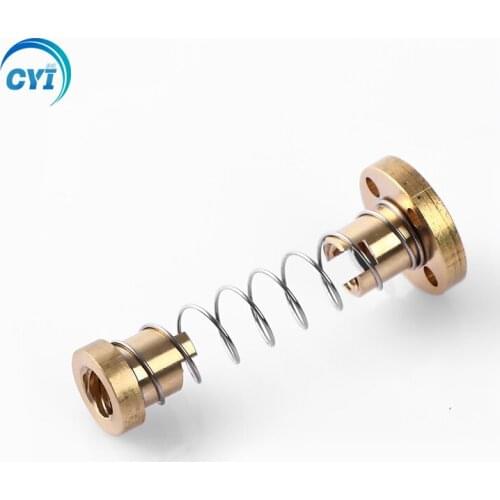 2PCS DIY CNC 3D Printer T8 Anti Backlash Spring Nut with M3 thread Elimination Gap Nut for 8mm Acme Threaded Rod Lead Screws