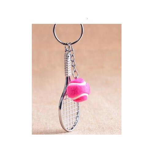100pcs/lot fedex fast Cute Sport Mini tennis Keychain man woman tennis Keyring Sports Key Chain