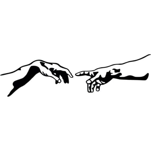 16.6cm*4.7cm Hands Adam Creation Vinyl Car Sticker Motorcycle Decal Black/Silver S6-3272