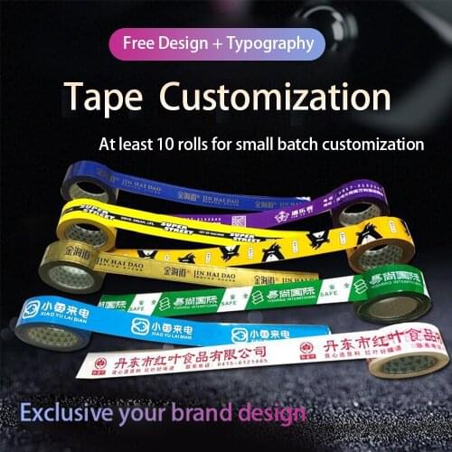 Customizable Parcel Box Adhesive Transparent Packaging Shipping Carton Sealing Sticky Adhesive Tape Rolls Home Office Stationery