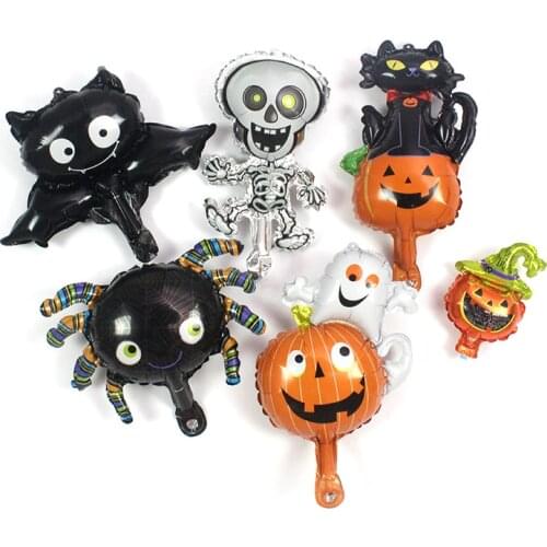 50pcs Mini Halloween Balloons Spider Skull Globos Halloween Decoration Air Balloons Pumpkin Ballon Inflatable Toy Party Supplies