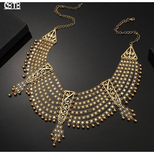 African Muslim Islamic Luxury Top Gold Jewelry Turkey Middle East Necklace Arabian Persian Dubai Womens Wedding Birthday Gift