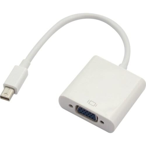 Mini DisplayPort mini Dp to VGA Active Adapter Converter,White - Laptop Graphics Card mDP to VGA Monitor Projector-1080p@60Hz