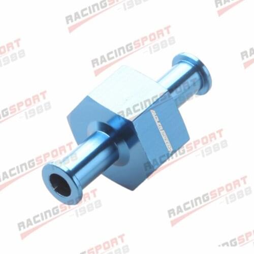 8mm Billet Aluminum Fuel Pressure Gauge Inline Barb Adapter With 1/8" Port Blue