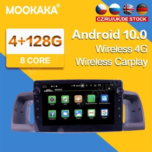 4+128G For Toyota corolla 2006-2013 Car Radio 1din Android 10.0 GPS Car Multimedia Tesla Player Headunit Audio Radio Navigtion