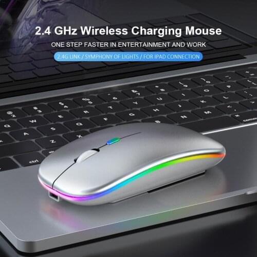 Wireless Gaming Mouse Rechargeable RGB Luminous Mouse Curosr With 7 Changeable LED Colors For Notebook Computer