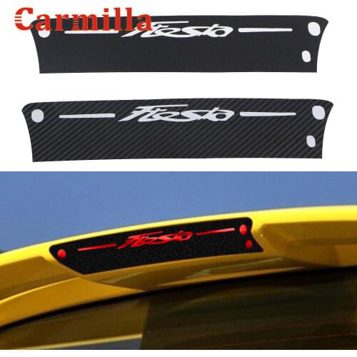 Carmilla 1Piece Carbon Fiber Car Rear Brake Lights Protection Sticker Stop Lamp Stickers for Ford Fiesta MK7 Hatchback 2009-2013