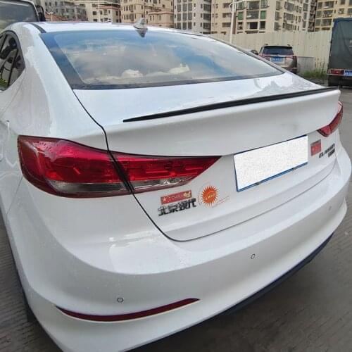 CEYUSOT For V Style Accessories Spoiler NEW OLD Hyundai Elantra Car Trunk PU Plastic Rear Lip Wing Tail Body Kit Refit 2006-2021