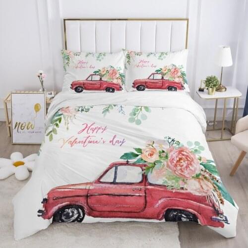 Luxury Bedding set King Queen Duvet cover set Pillow case 50x75 50x80 Bed linens 240x220 240x260 Nordic Bedclothes Red car