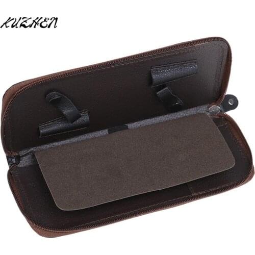 Leather Hairdress Scissor Bag Case Barber Salon Holster Pouch Holder Salon Styling Tool Kit for Shear