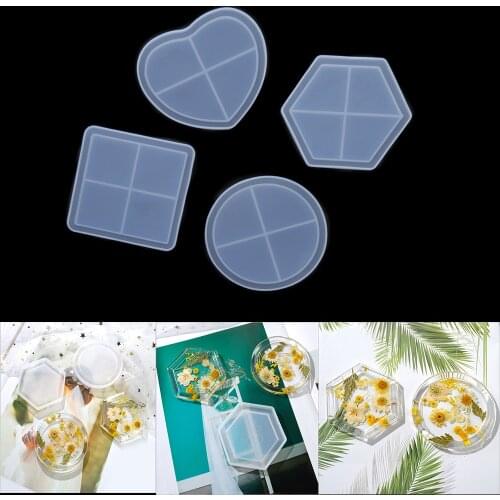 Round Hexagon Silicone Mold Square Shape Resin Molds Irregular Gem Decoration Mould for DIY Resin Crafts Jewelry Making Tools