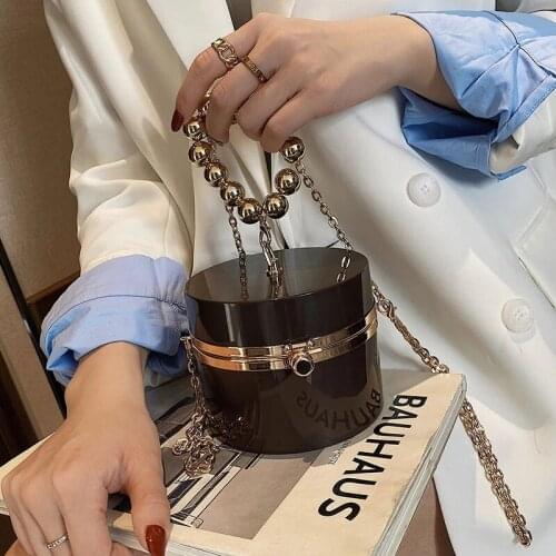 Mini Crossbody Tote Bag for Women 2021 Trendy Fashion Box Design Travel Shoulder Handbags and Purses with Thick Chain Handle