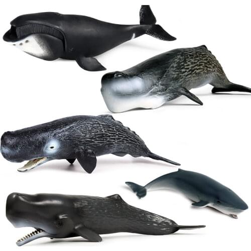 Simulation Marine Life Animal Whale Model Toy Sperm Whale PVC Animal Action Figures Ornaments Kids Cognition Educational Gifts