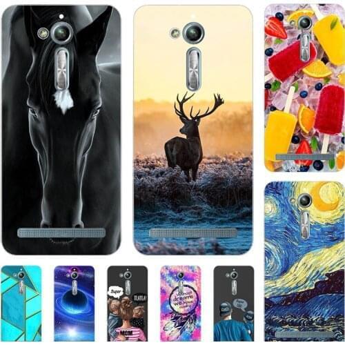 Fashion Bumper Cute Case For ASUS ZenFone Go ZB500KL ZB500KG X00BD X00AD 5.0" Case Soft Silicone Cat Horse Flower Cover Shell