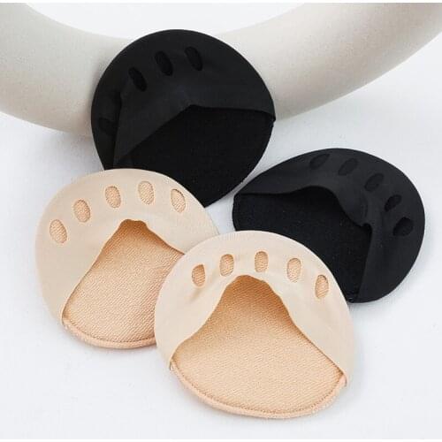 High Heels Socks Women Forefoot Pad Half Palm Socks Summer Thin Ice Silk Invisible Boat Socks Five-finger Split Toe Socks
