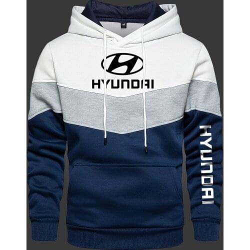 2021 New Mens Hooded Hyundai Long Sleeve Outwear Autumn Spring Casual Hoodies Fleece Warm Sportswear Thicken Sweatshirts