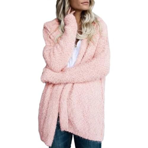 Autumn Winter Nylon Sweater Women Loose Outwear Cardigan Casual Womens Jacket Thick Warm Chic Knitted Long Tops Coat Female