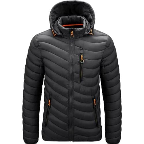 Autumn Winter Warm Down Jacket Mens Hooded Casual Windproof Down Parkas Jackets Hat Detachable Fashion Parka Outwear Clothing