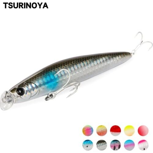 TSURINOYA Floating Minnow Fishing Lure DW80 HUNTER 85SR 80mm 10g Saltwater Shallow Range Jerkbait Wobbler Seabass Lure Swimbait