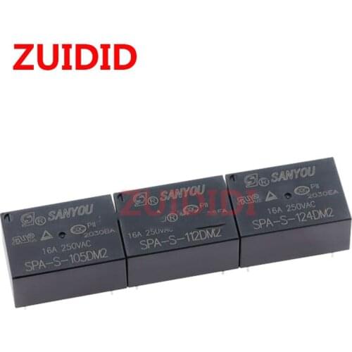 SPA-S-105DM2 SPA-S-112DM2 SPA-S-124DM2 a set of normally open 4Feet 16A 250VAC SANYON Relay 5VDC 12VDC 24VDC