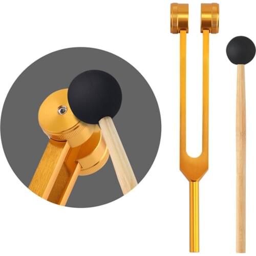 Ear Cleaning Sound Healing Therapy Health Care 128HZ Aluminum Alloy Tuning Fork Silicone Hammer with A Repair Tool Diagnostic