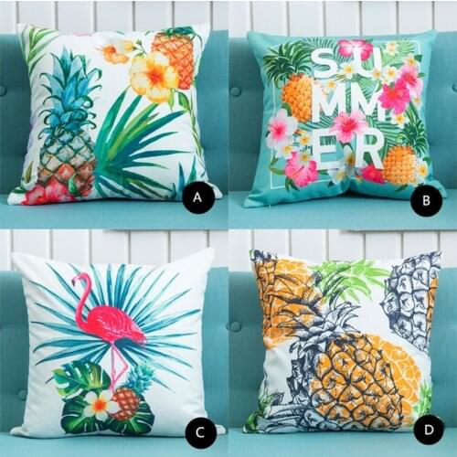 Nordic Minimalism Tropical Plant Cushion Cover Pineapple Pink Flamingo Decoration Fruit Flower Pillowcase for Chair Sofa Pillow