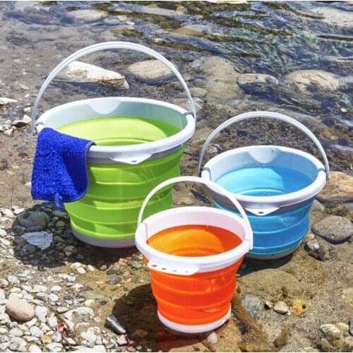 NEW 1PC 3L 5L 10L Folding Collapsible Portable Silicone Bucket Outdoor Camping Barrel for Fishing Promotion camping Car Wash