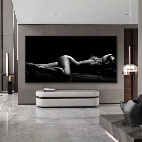 Modern Nude Art Poster Sexy Sleeping Women Canvas Painting Black and White Body Art Wall Pictures for Living Room Decor Prints