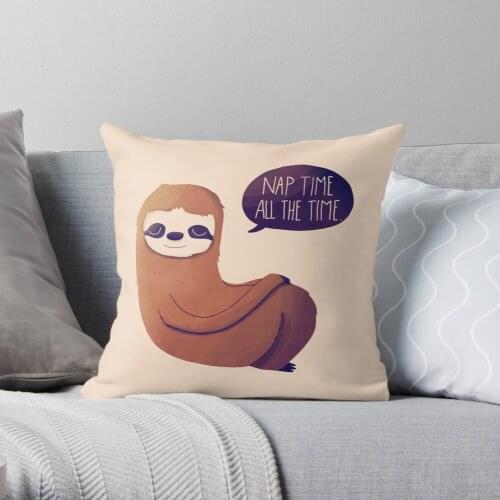 Nap Time, All The Time Throw Pillow Cushion Cover Polyester throw pillows case on sofa home living room car seat decor 45x45cm