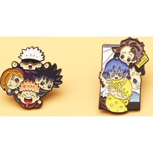 XM-funny Cute Riman Brooch Cartoon Anime Metal Badge Student School Bag Accessories Pin Anime Brooch