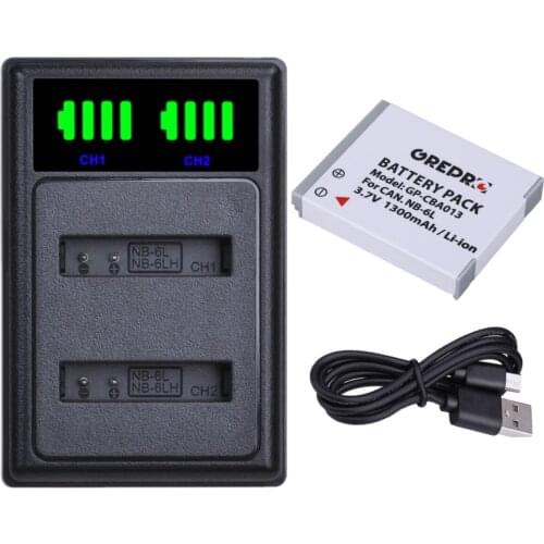 NB 6L Charger with NB-6L Battery for Canon Powershot SX700 HS, SX710, S200, SX270HS, SX530, SX600 HS, S95, S120, SX260 HS, SX280