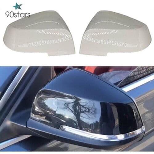 1 Pair ABS Black and White Side Rearview Wing Mirror Cover Caps for BMW 1 2 3 4 Series F20 F30 F31 F32 F34 F36 E84 2014 -2018