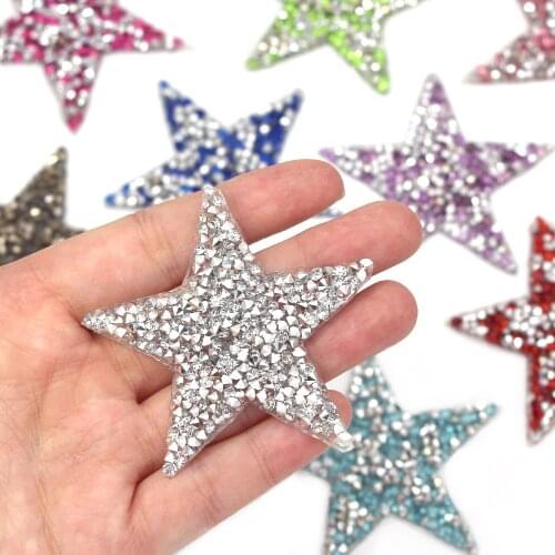 1Pcs 6MM Star Rhinestone Applique Star Rhinestone Patches Resin Crystal Iron On Patches For Clothes Bgas Jeans