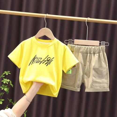 2021 New Baby Boys Summer Cotton O-neck Children T Shirts Cartoon Shorts 2Pcs/sets Infant Kids Fashion Trend Toddler Tracksuits