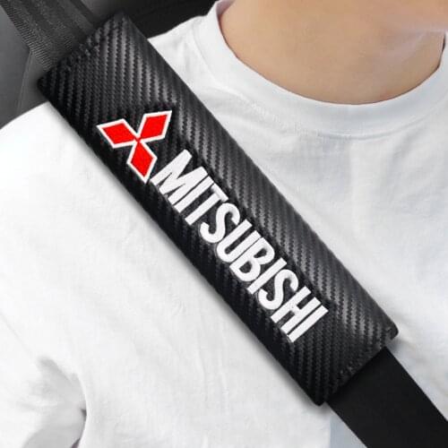 2pcs Car Seat Belt Pads Seat Shoulder Strap Pad Cushion Cover Comfortable Seatbelt Harness Cover for Mitsubishi asx outlander xl
