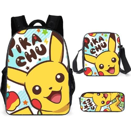 2021 Pikachu Backpack Pokemon Cute Shoulder Bag Pencil Bag 28 Styles Boys Girls Backpack for Kids Christmas Birthday Gifts