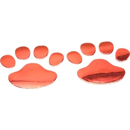 3D Pet Animal Paw Sticker Funny Footprints Decal For Car Truck Red