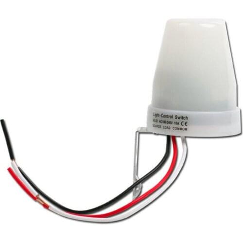 Adjustable Outdoor Street Light Control Sensor Switch Rainproof Photosensitive Switches AS-22 White 220V AC 10A 50Hz