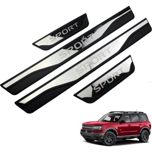 Car Decoration Accessorise Stainless Steel Door Sill Scuff Plate for Ford Bronco Sport Car Styling Sticker 2021 4pcs