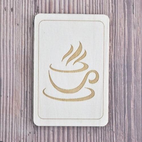 Happymems Coffee Tags Wooden Shape Vintage Scrapbooking Embellishment DIY Wood Stick Craft Home Decoration Accessories