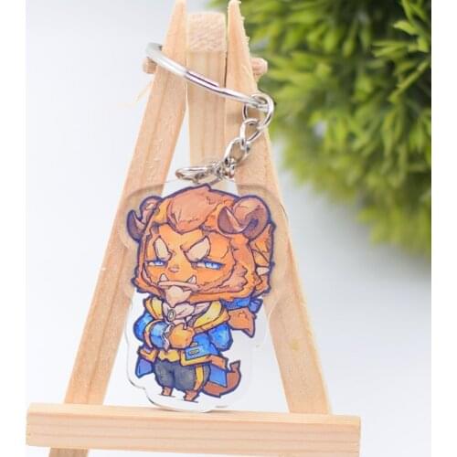 WL020 Beauty and the Beast Keychain Anime Keyring Accessories