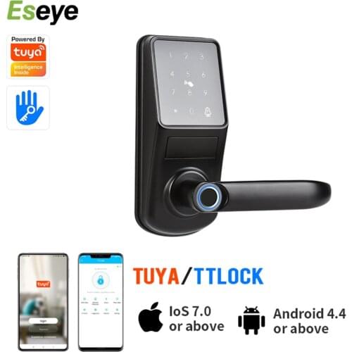 Eseye Smart Tuya Door Lock Bluetooth Fingerprint Waterproof Electronic Key Digital Lock For Apartments/ Office/ Hotel/ Villa